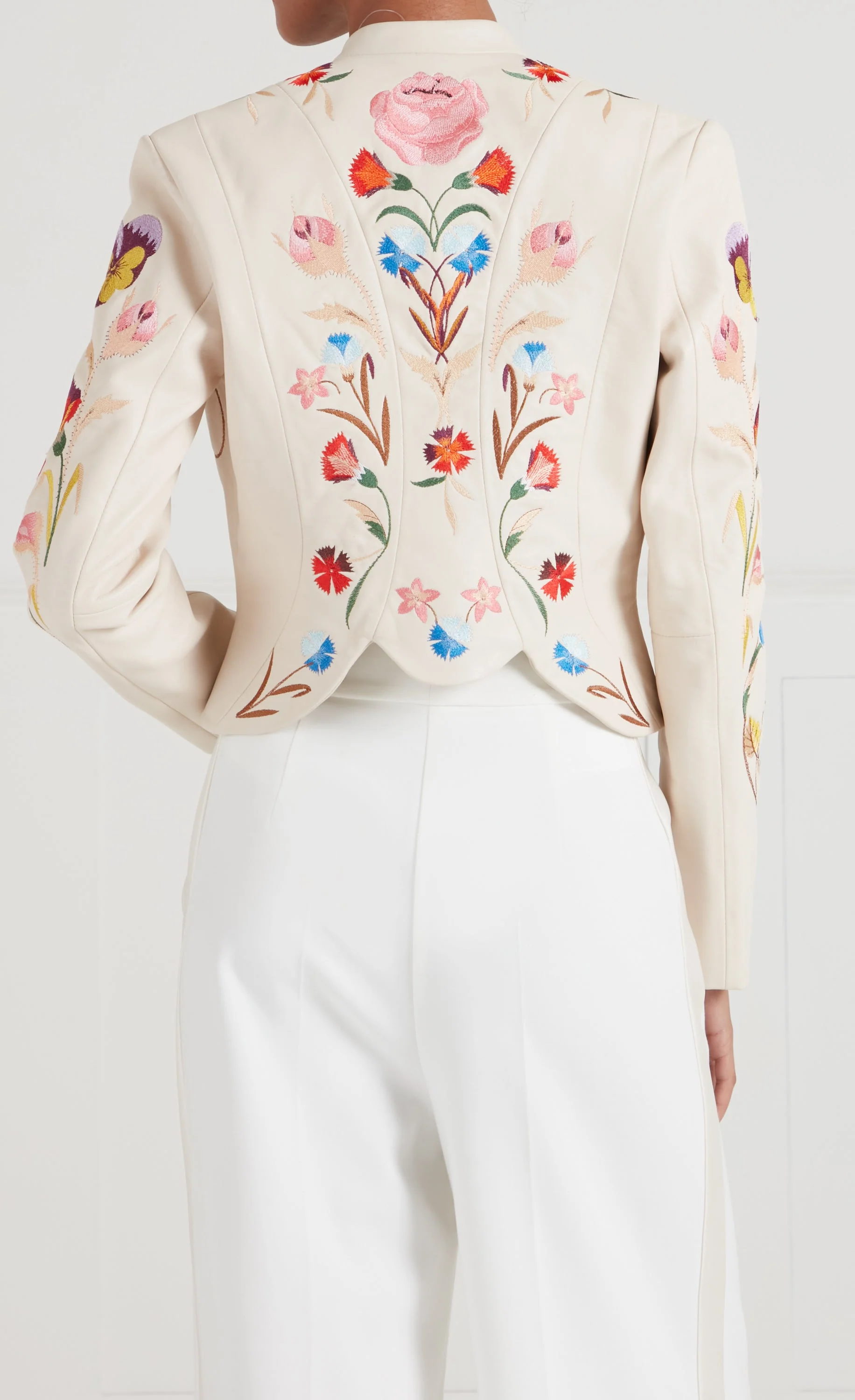 Toledo Fitted Leather Jacket - Ivory - Image 6