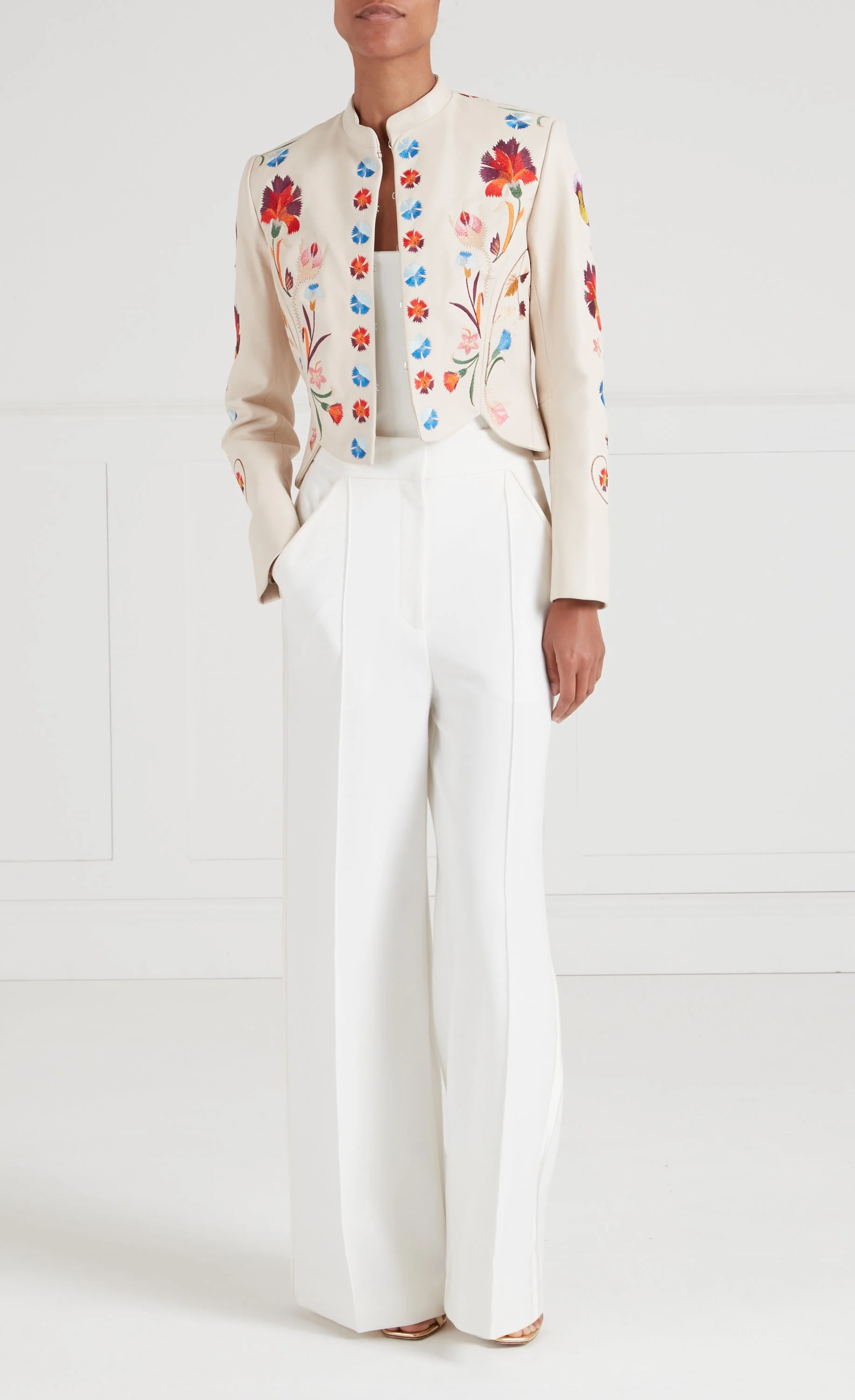 Toledo Fitted Leather Jacket - Ivory - Image 8