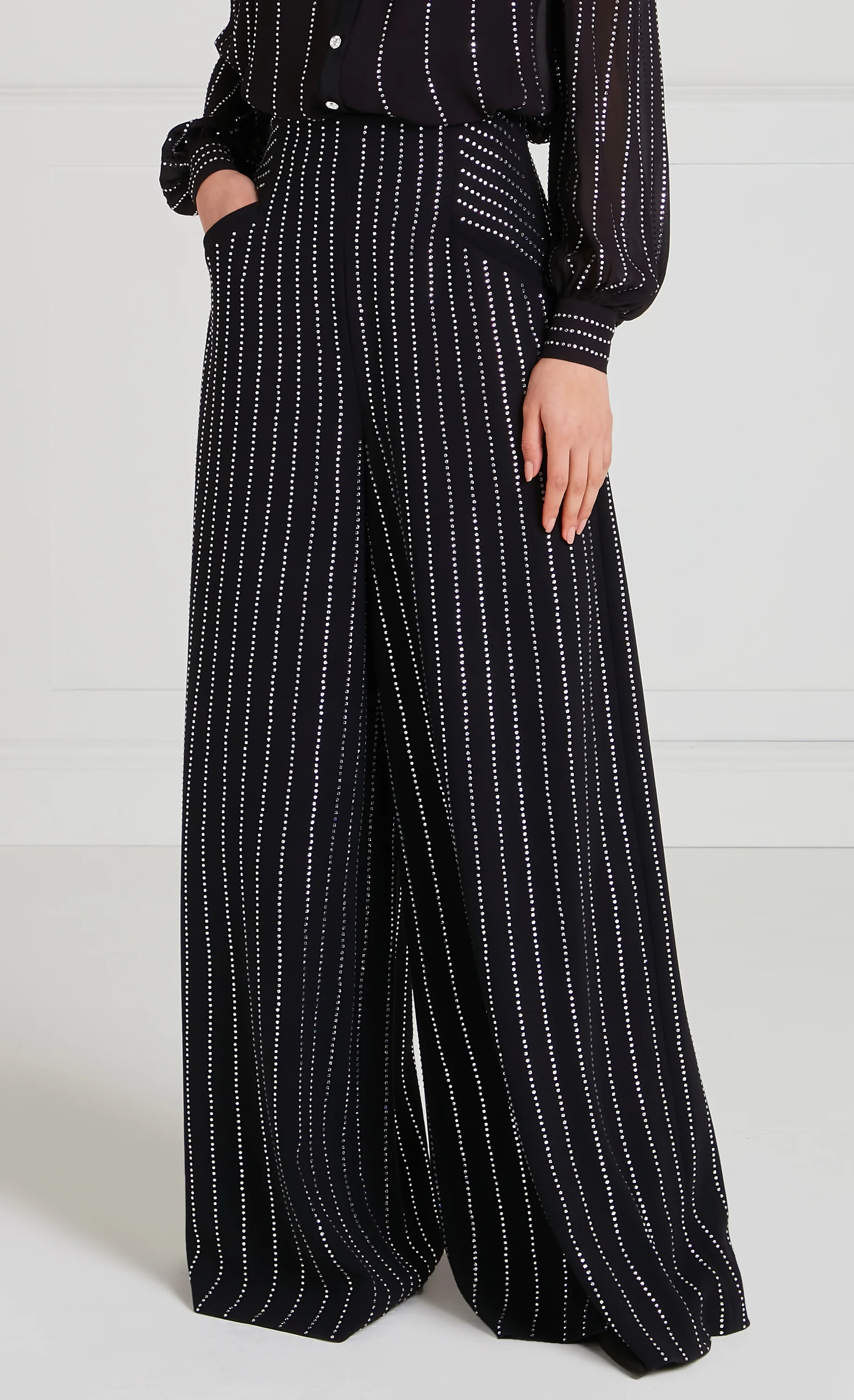 Villanelle Wide Leg Trousers - Black - Image 2