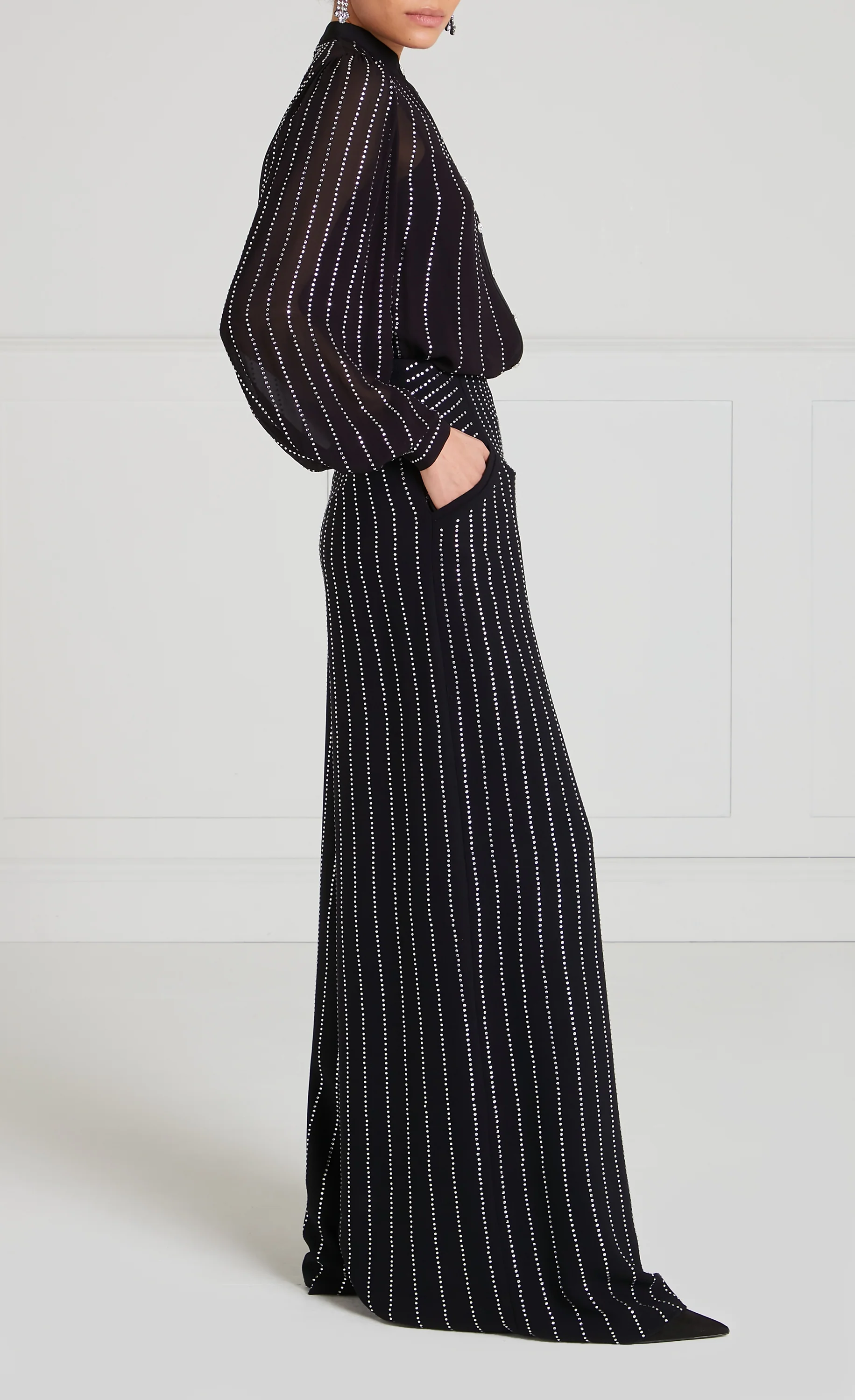 Villanelle Wide Leg Trousers - Black - Image 6