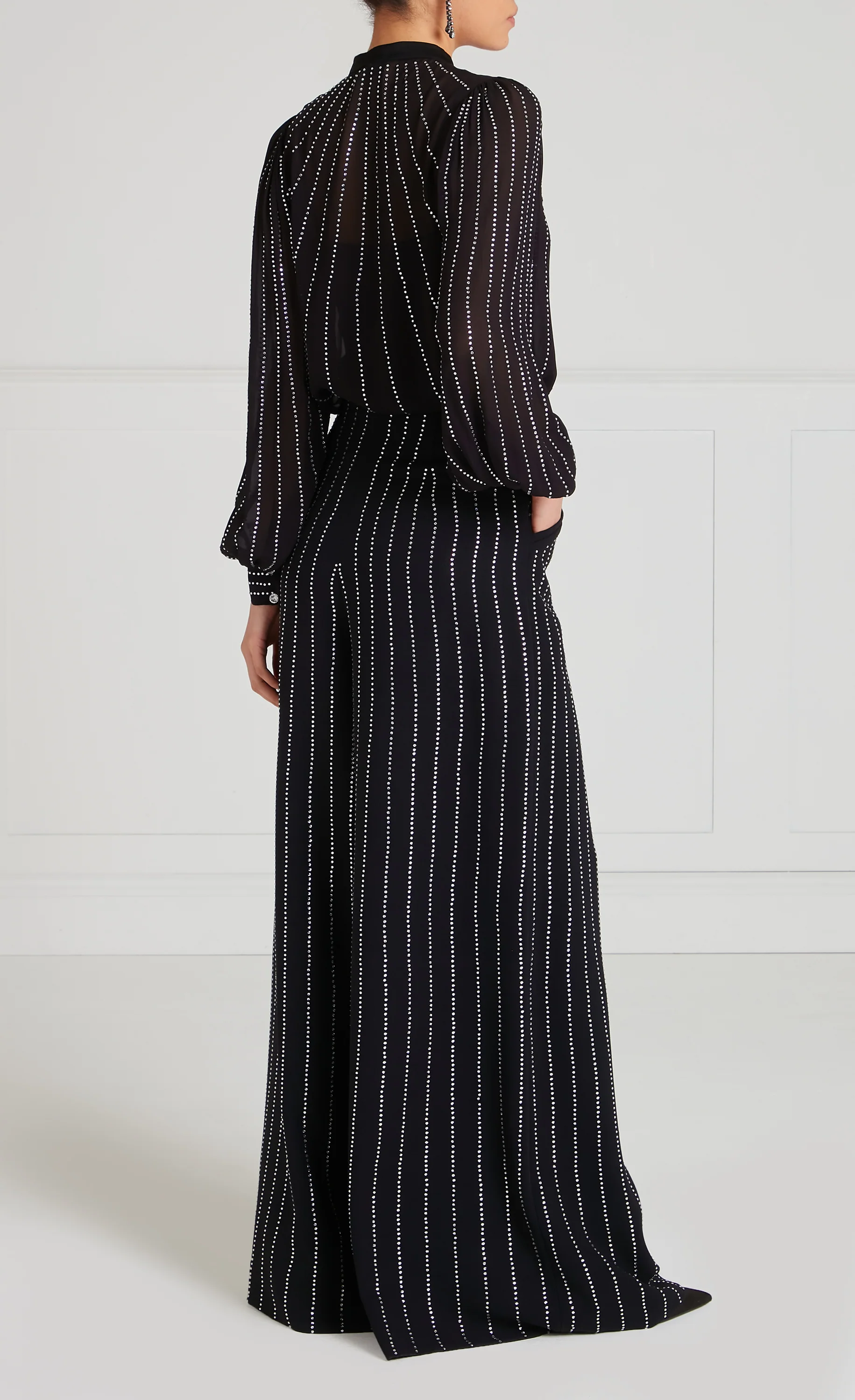 Villanelle Wide Leg Trousers - Black - Image 7