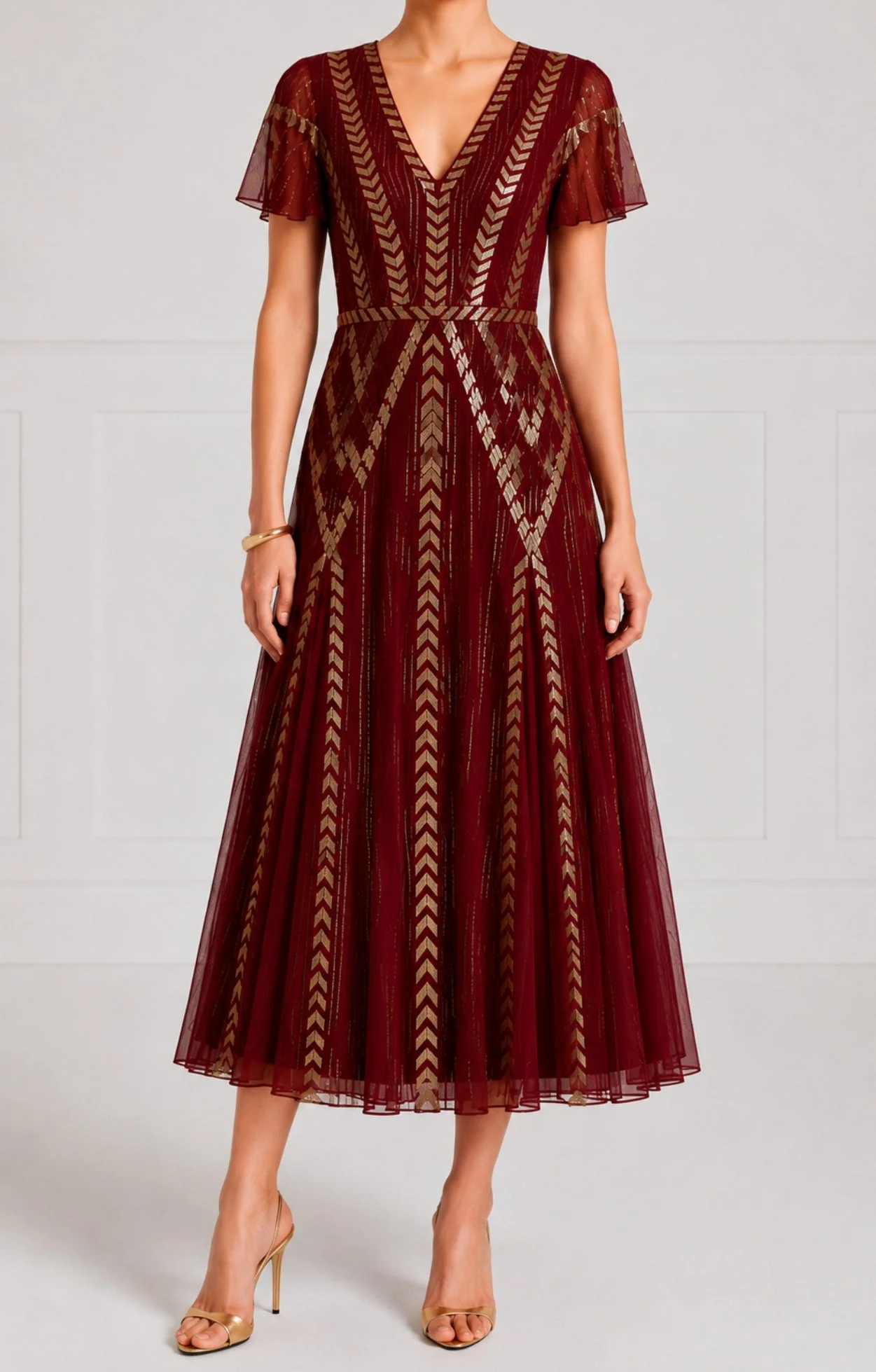 Viola Dress - Claret - Image 2