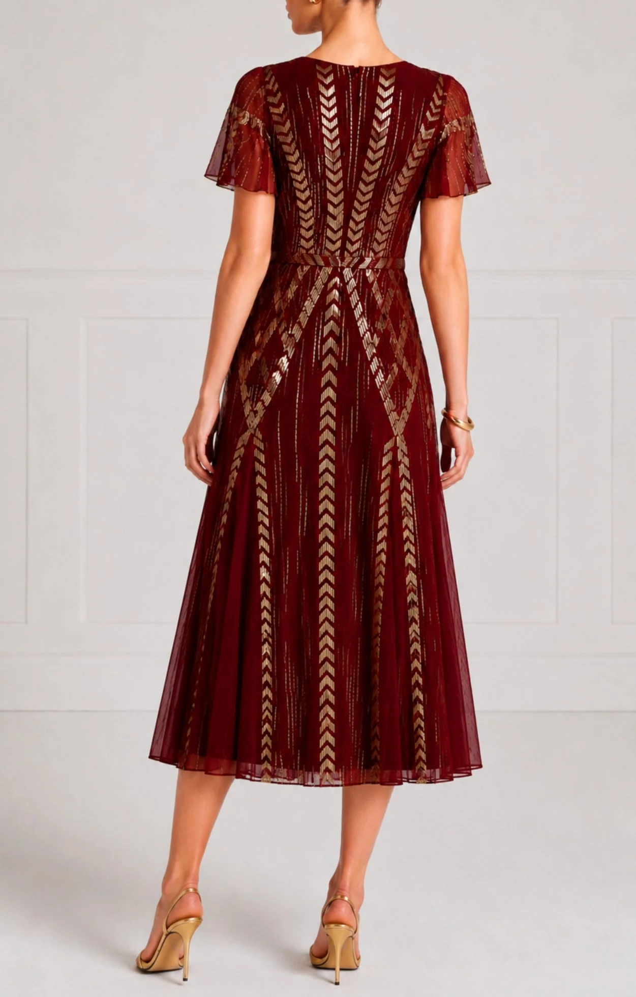 Viola Dress - Claret - Image 4