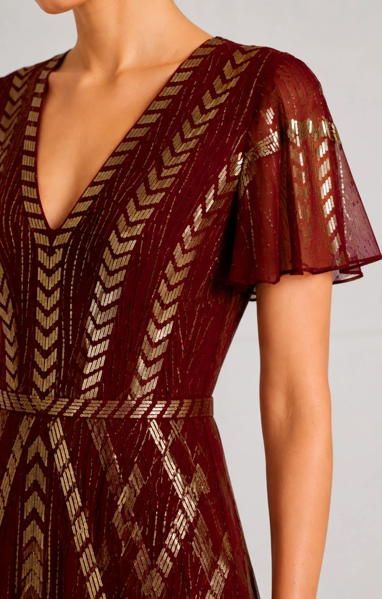 Viola Dress - Claret - Image 5