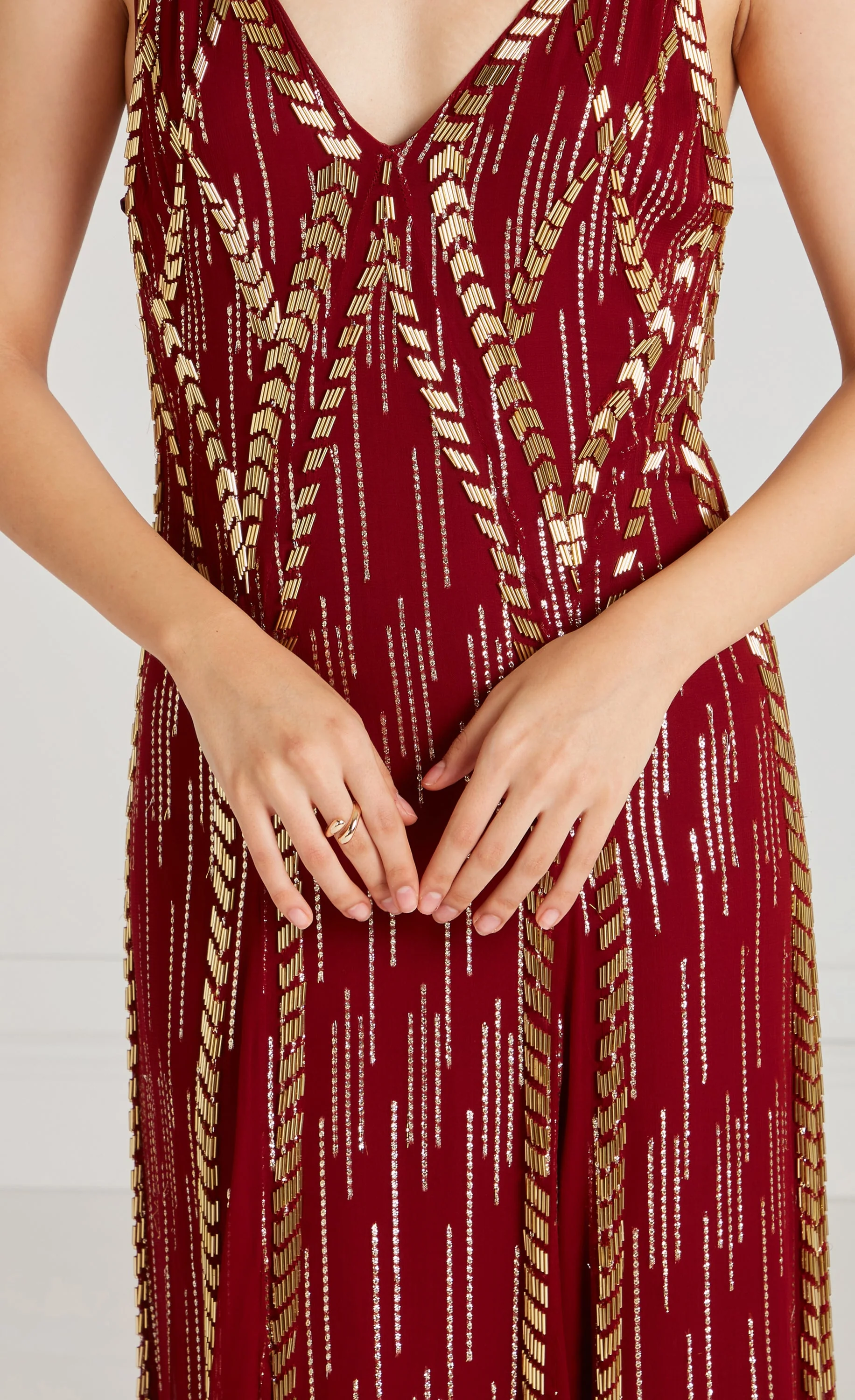 Viola Strappy Dress - Claret - Image 5